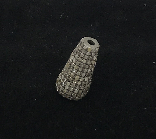 Cone Shape pave diamond beads