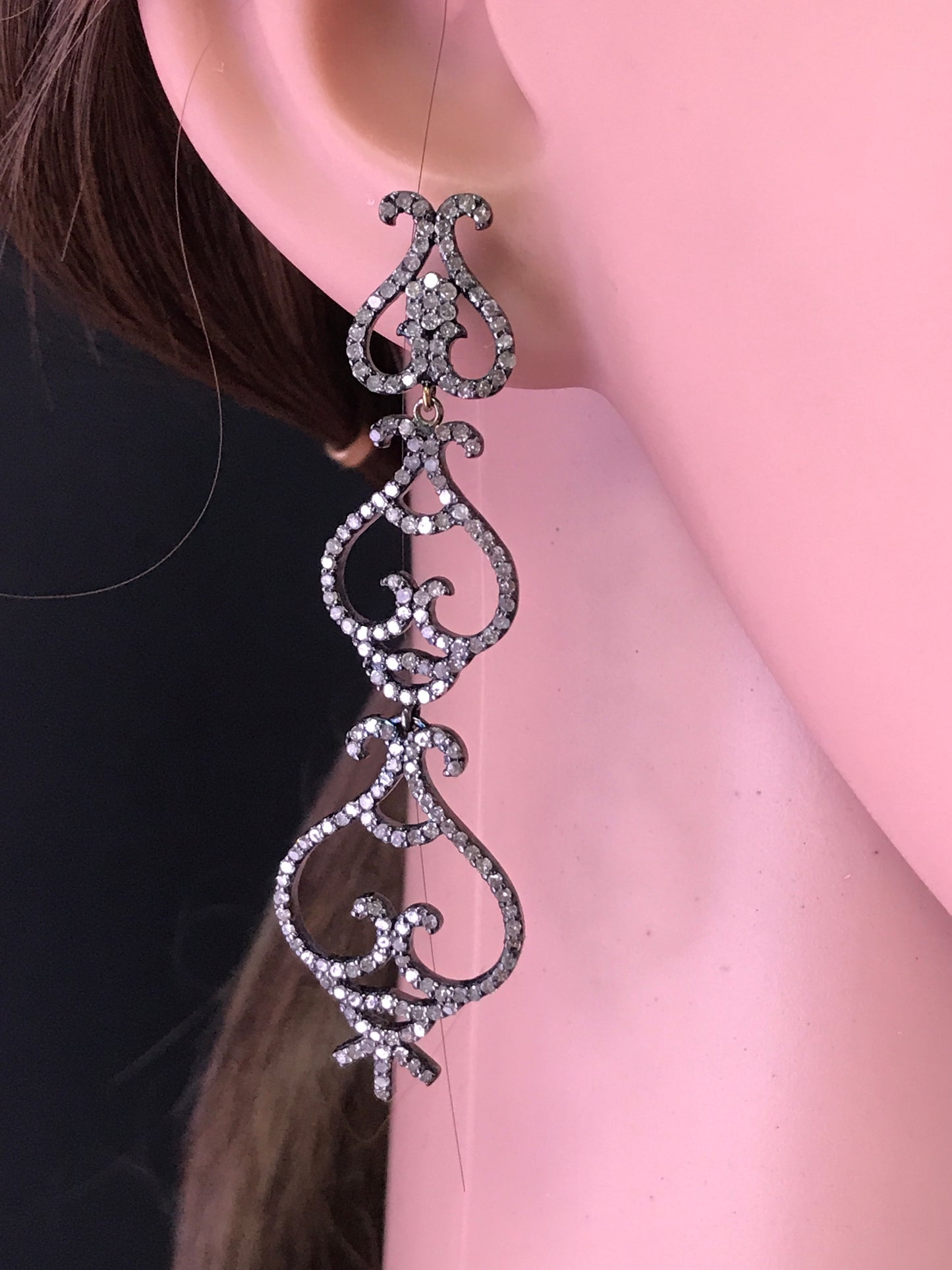 DESIGNER MICRO PAVE DIAMOND EARRINGS