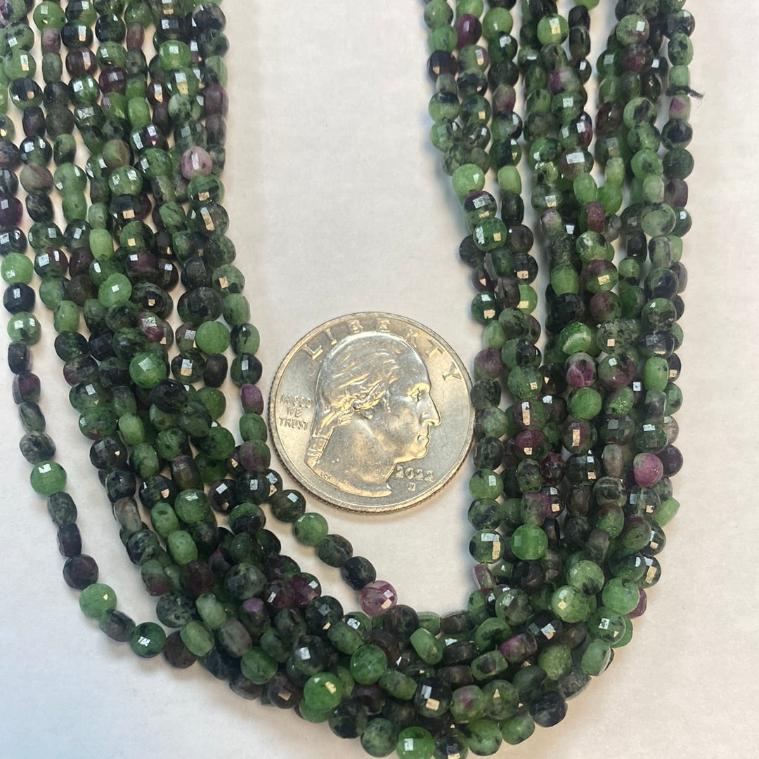 Zosite, Ruby Zosite Coin Facetted, Coin Facetted, Beads
