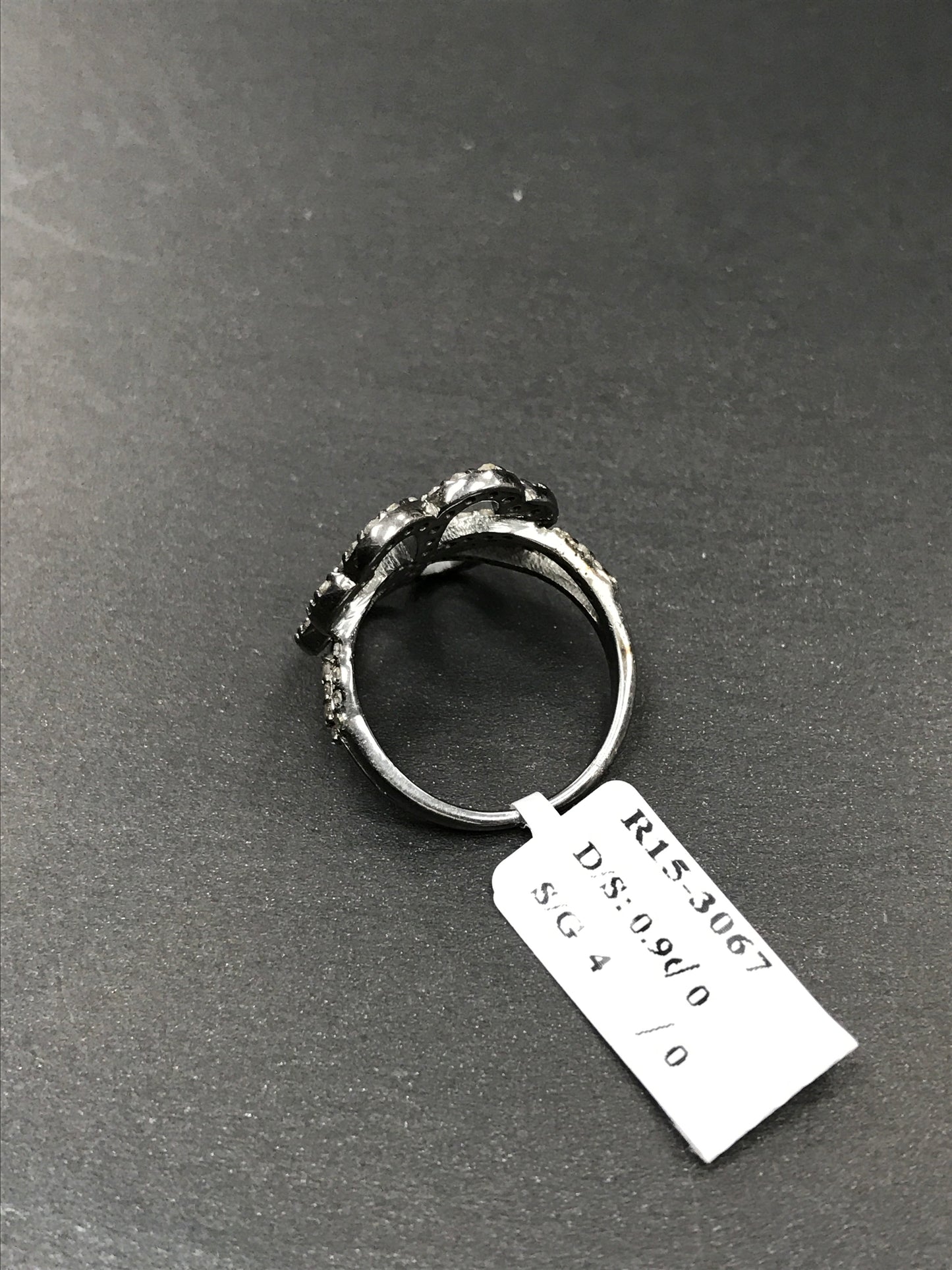 Heart Shape Pave Diamond Ring .925 Oxidized Sterling Silver Diamond Ring, Genuine handmade pave diamond Ring Size Approx 0.72"(17 x 18 MM)