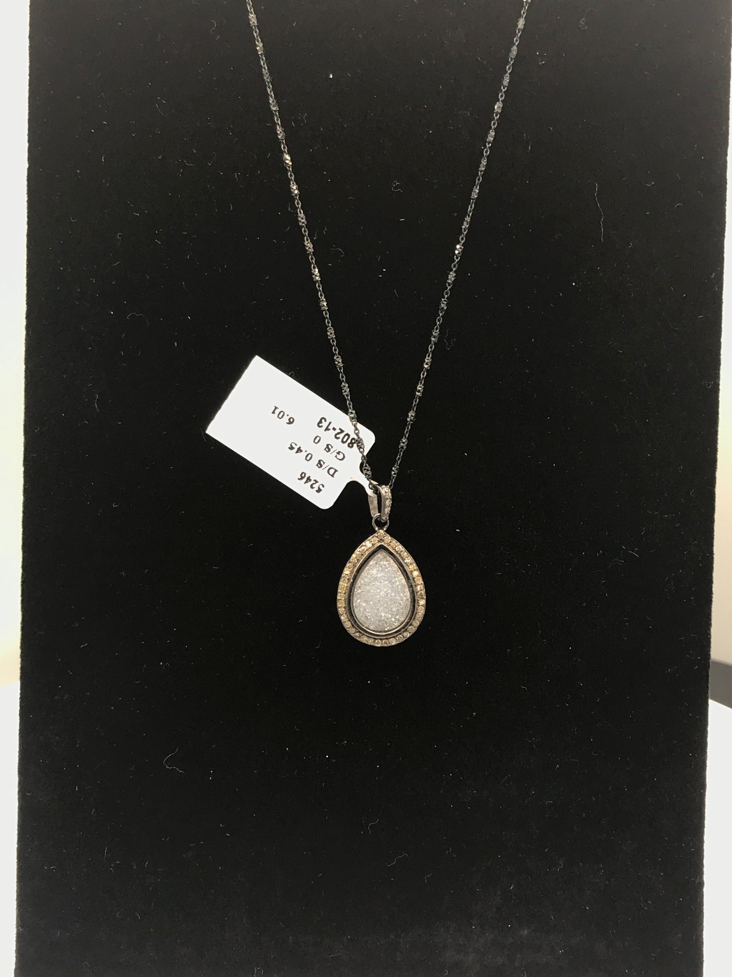Druzy Diamond Pendant