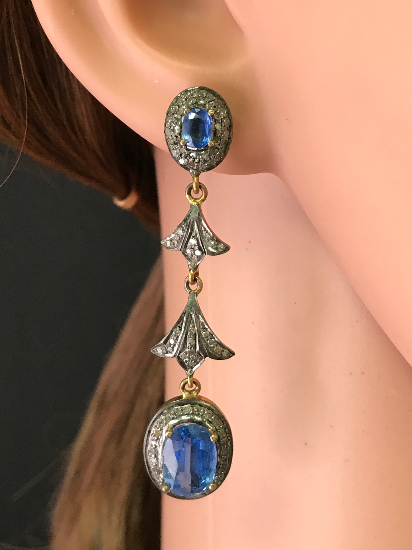 Kynite and Diamond Earrings,
