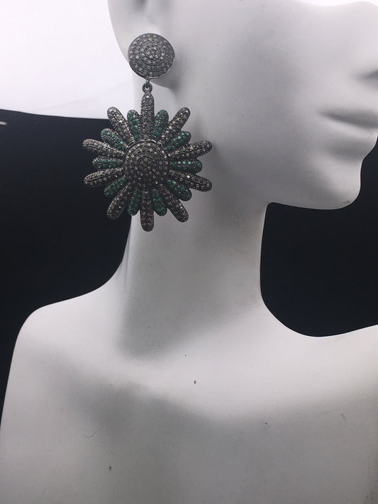 Diamond and Tsvorite Earrings