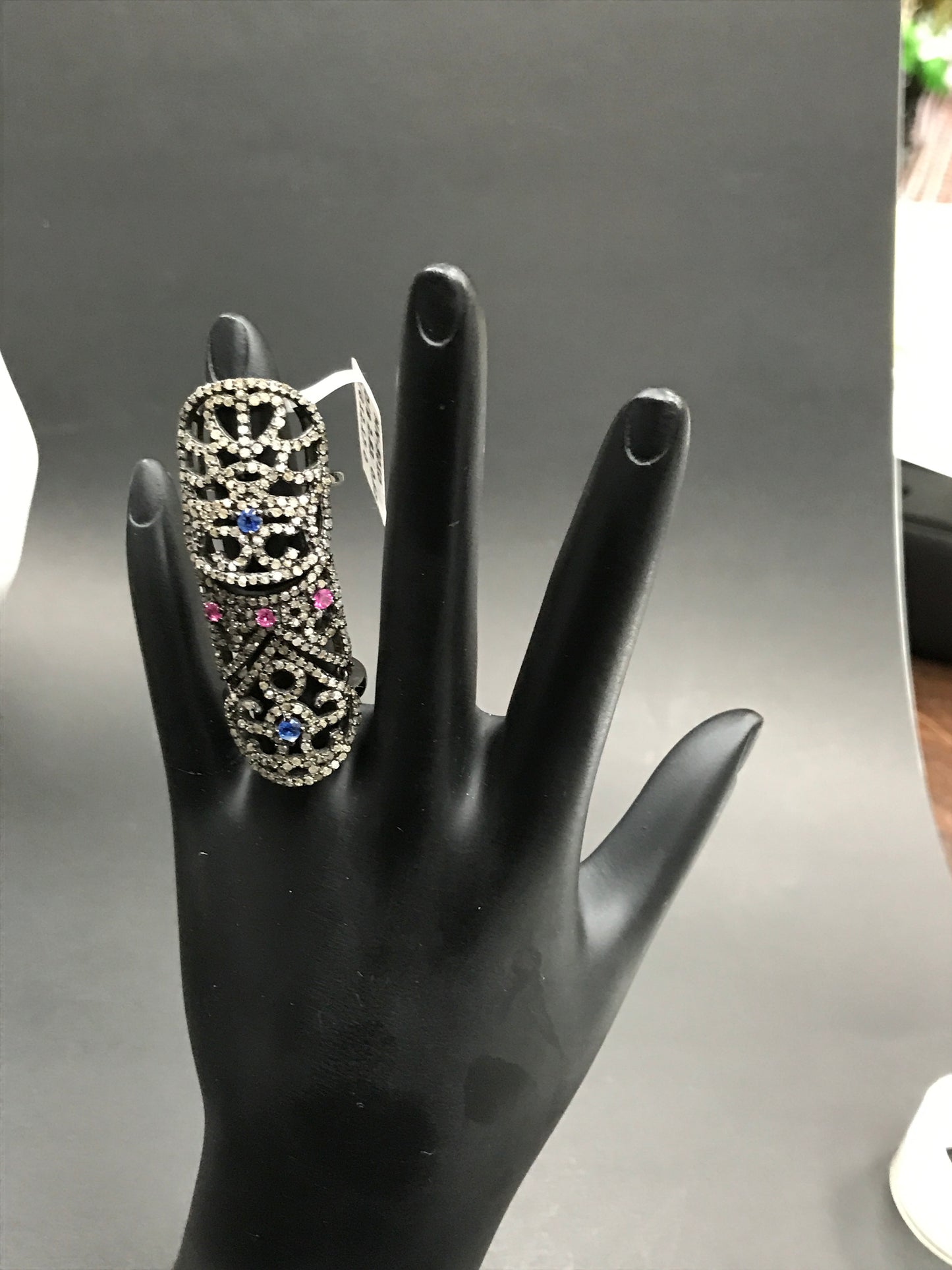 Double Diamond Ring with Ruby