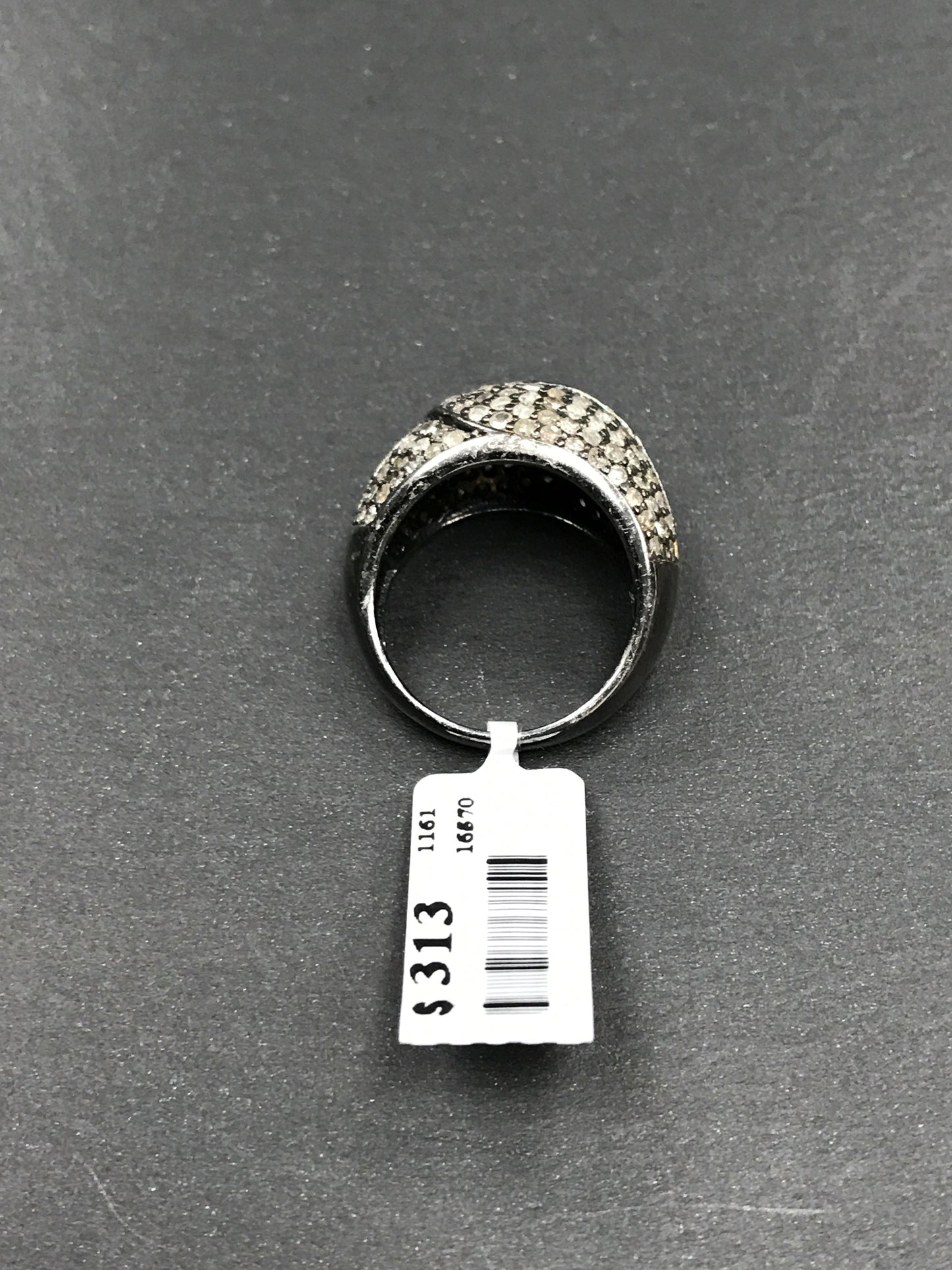 Diamond and Silver Rodium Finish Rings