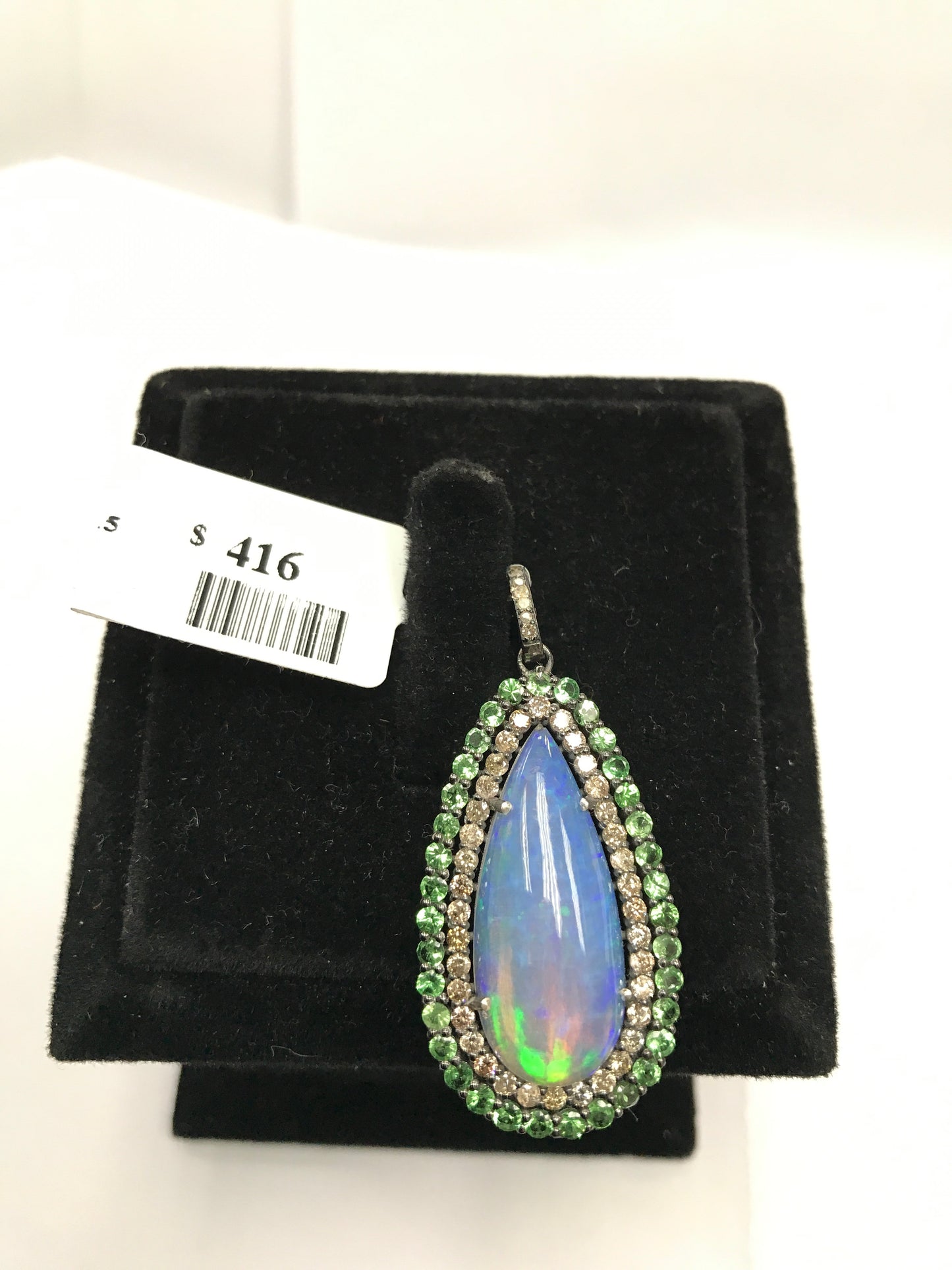 Opal and Diamond Pendant