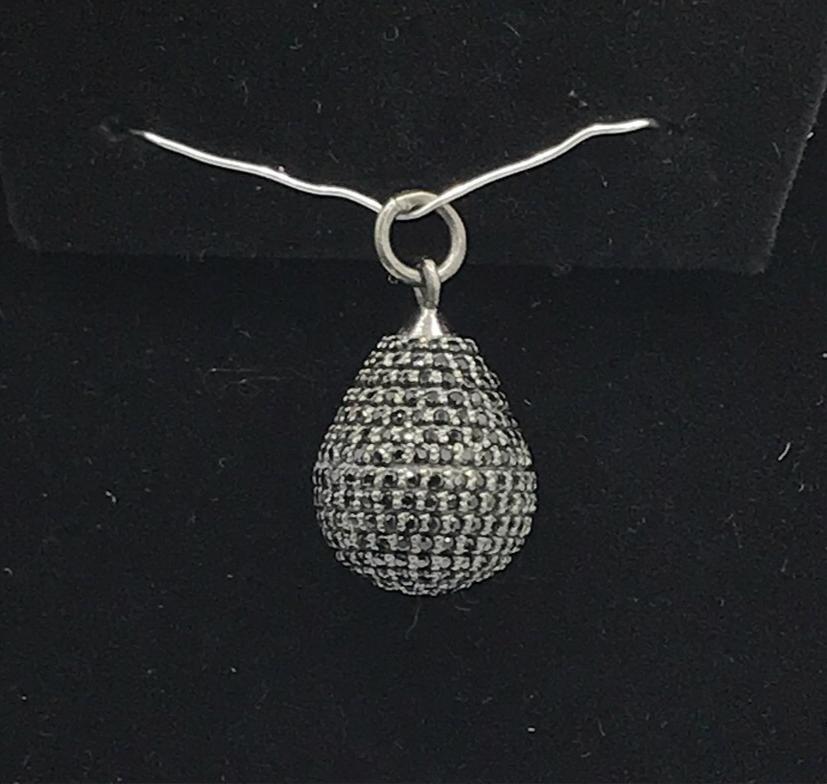 Black Spinel Drop Shape Pendant
