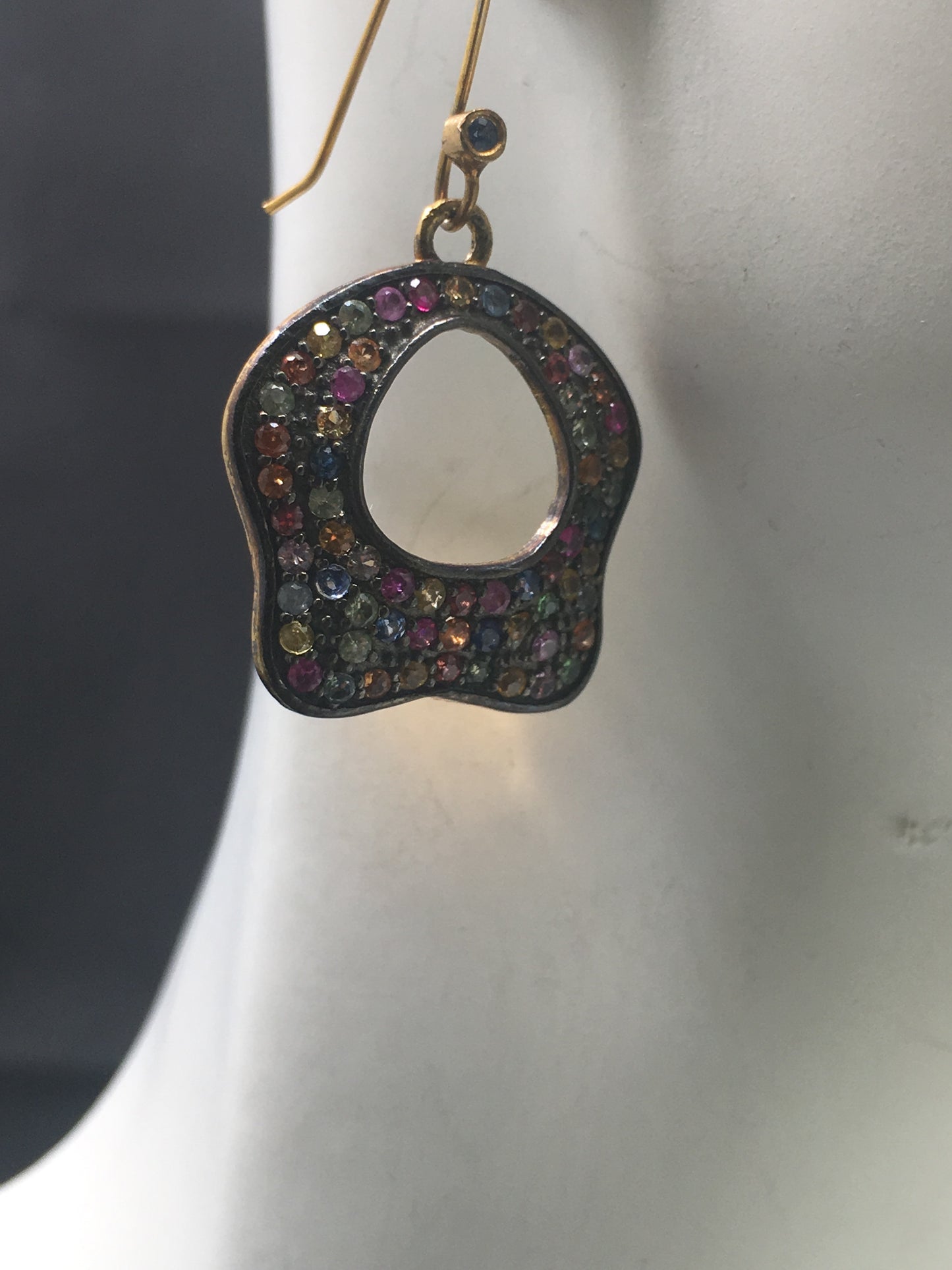 Multi Sapphire Earrings,