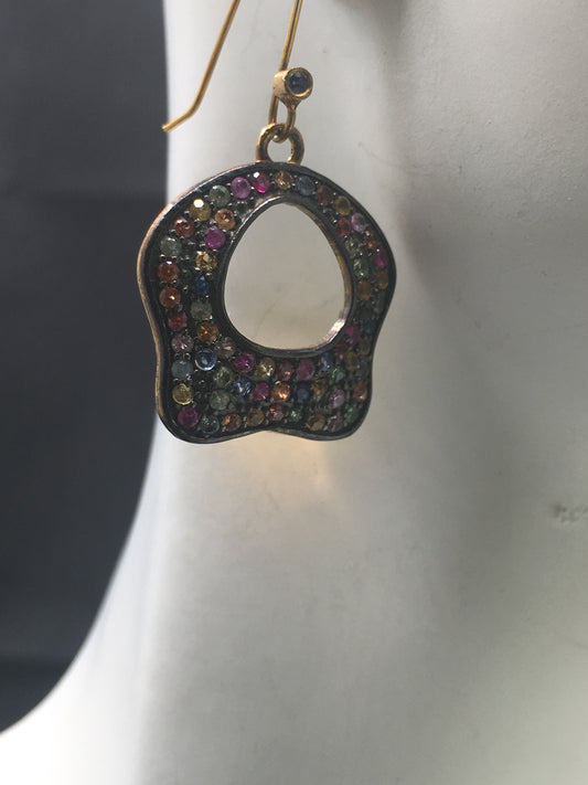 Multi Sapphire Earrings,
