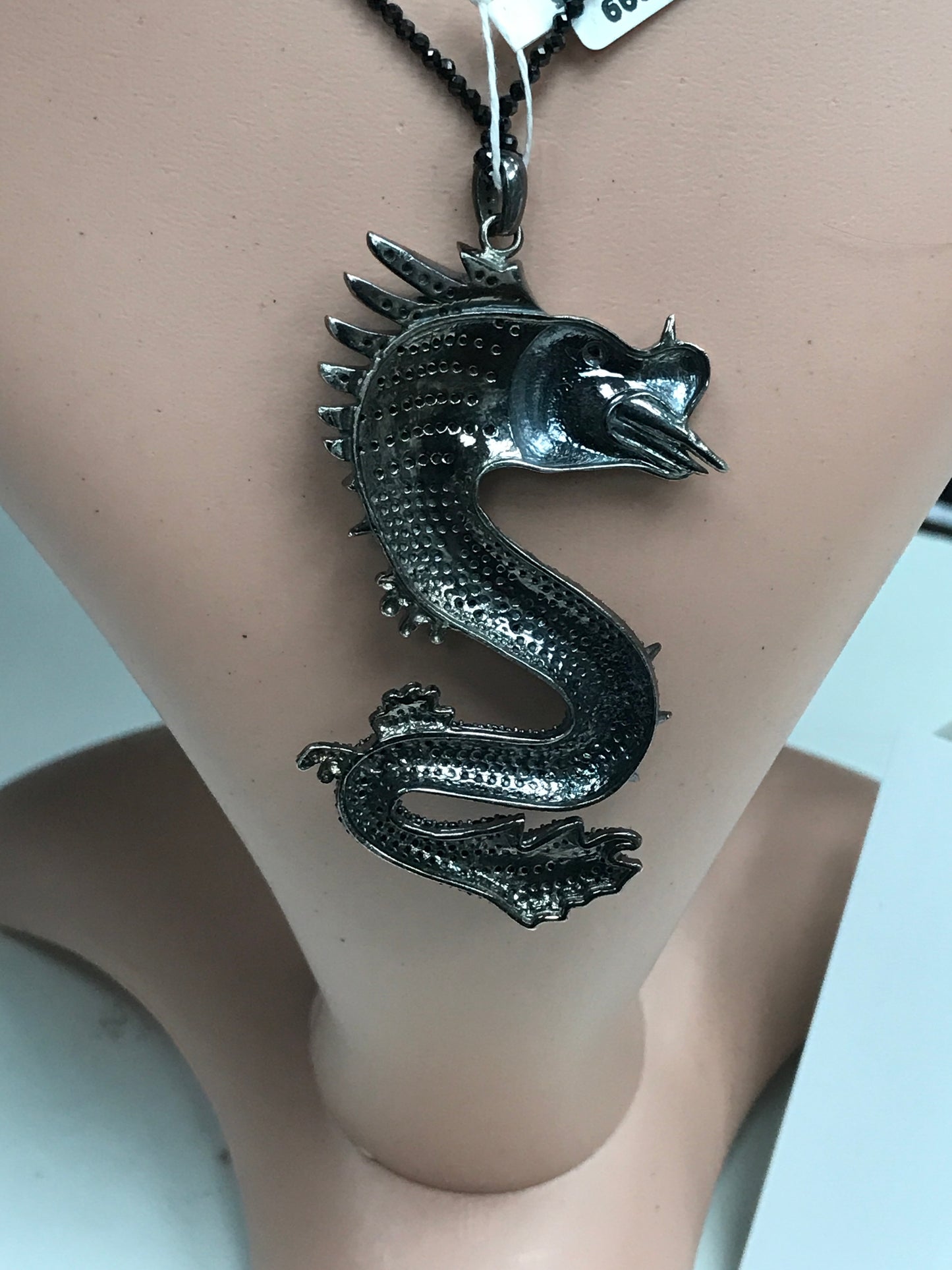 Black Spinel Dragon Charm