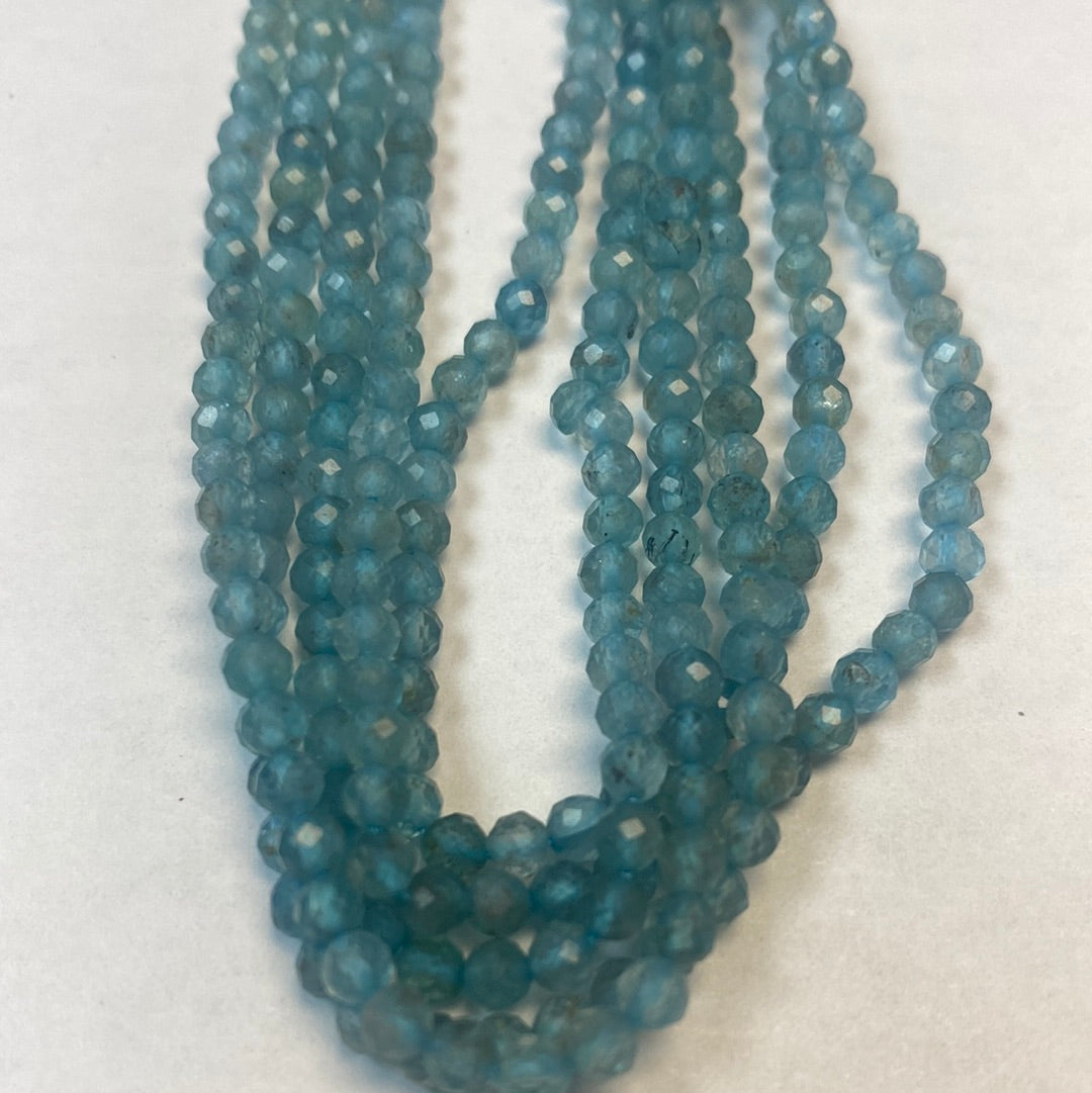 APATITE BEADS ROUND FACETED 3-4MM
