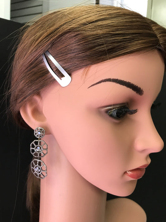 Diamond and Rainbow Moonstone Earring