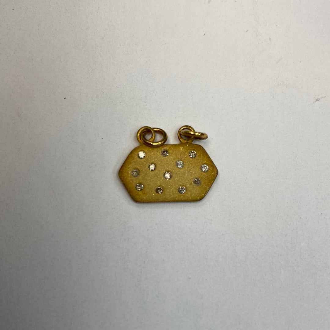 Hexagon Shape Diamond Pendant