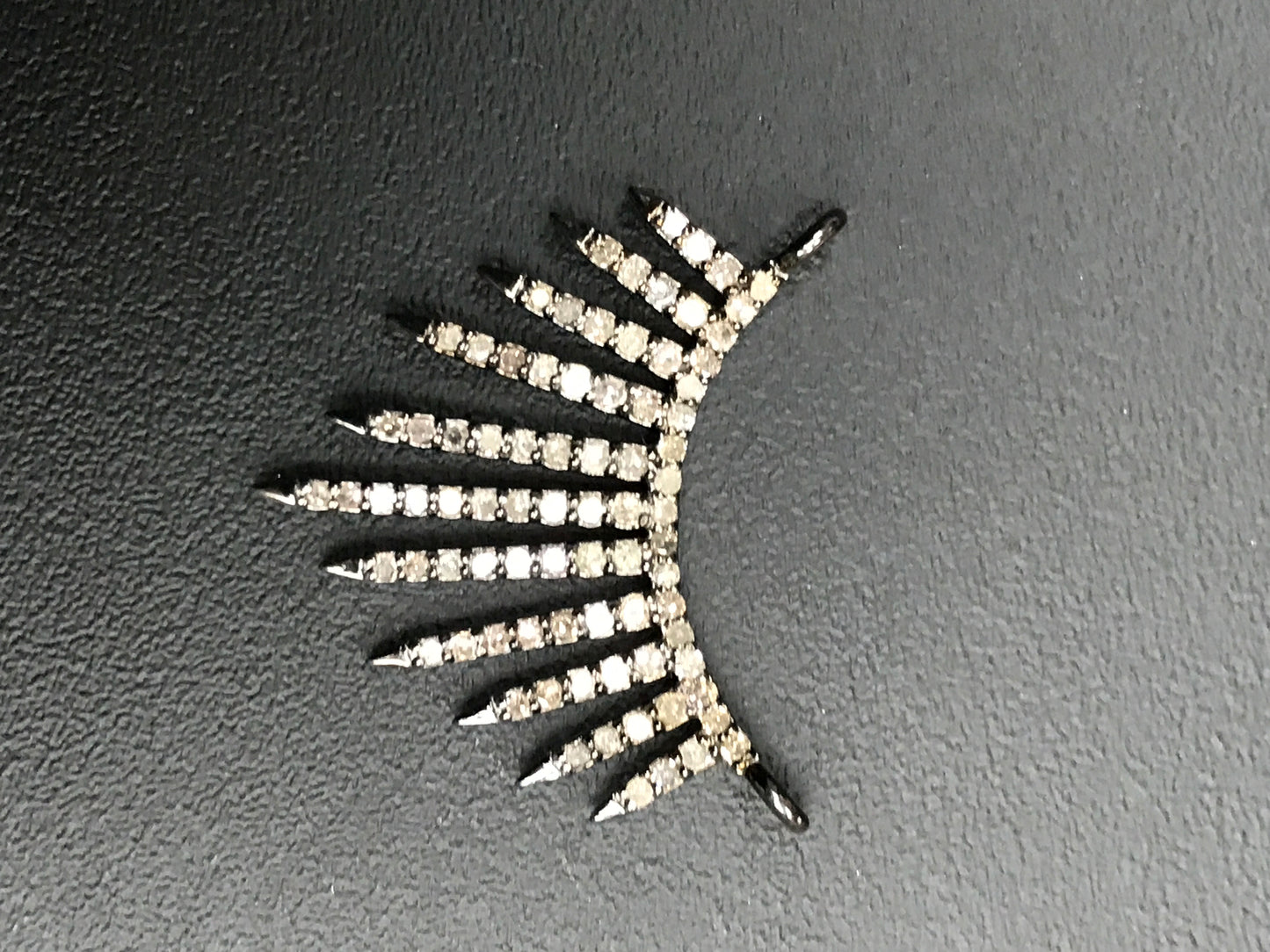 Silver Pave Diamond Pendant .925 Oxidized Sterling Silver Diamond Pendant, Genuine handmade pave diamond Pendant Size 30x20 MM