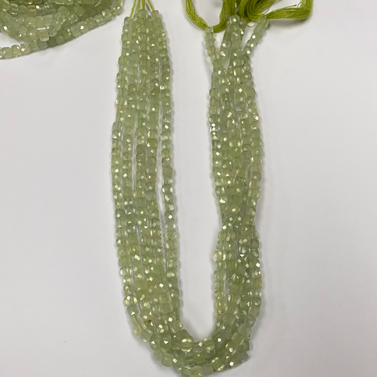 Prehnite Beads Facetted Square,Facetted Box