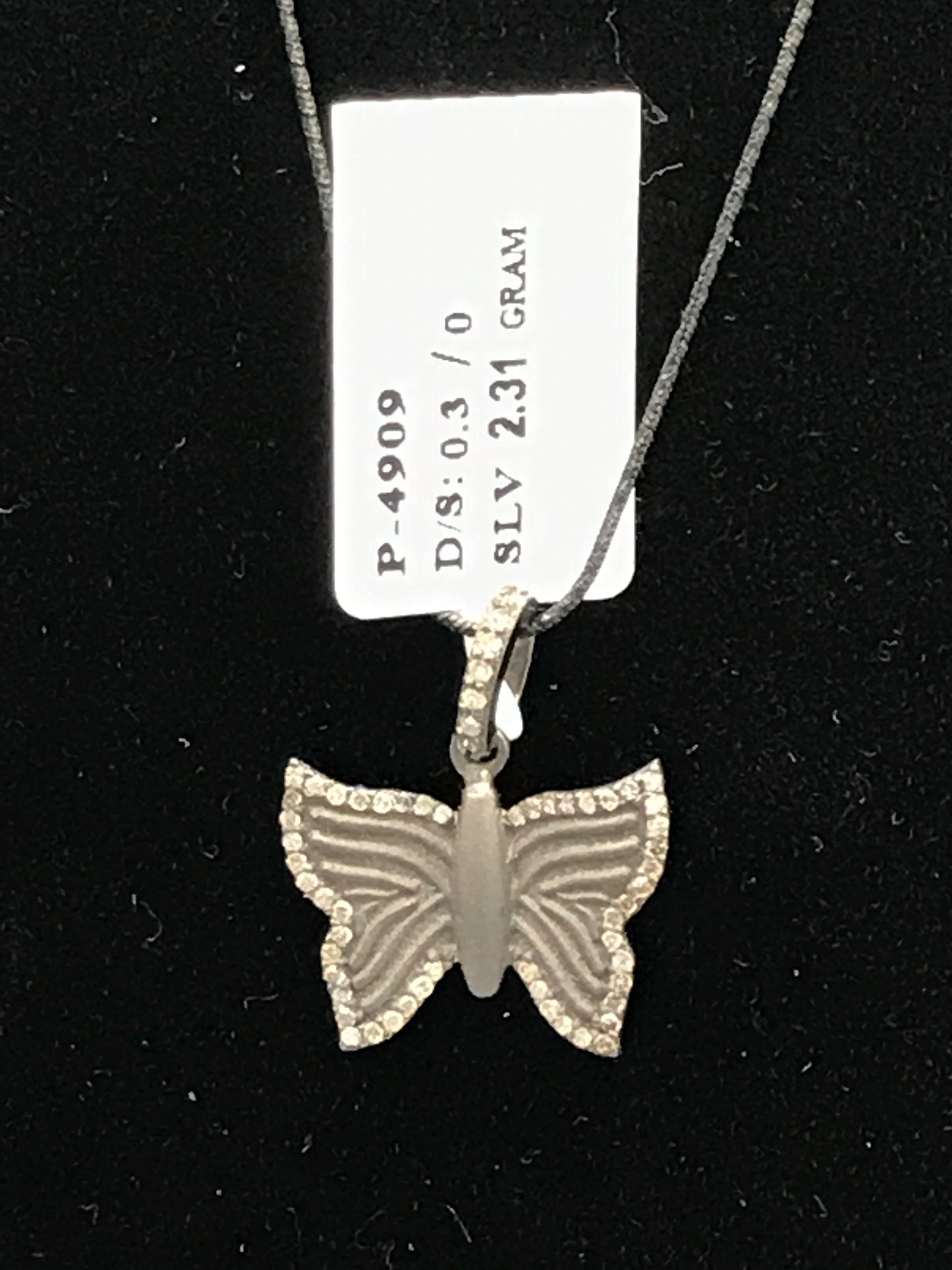 Butterfly Shape Diamond Charm .925 Oxidized Sterling Silver Diamond Charms, Genuine handmade pave diamond Charm .