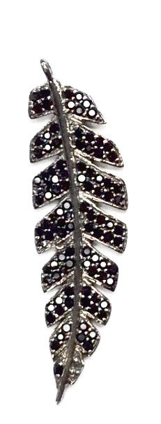 Leaf Black Spinel Charm