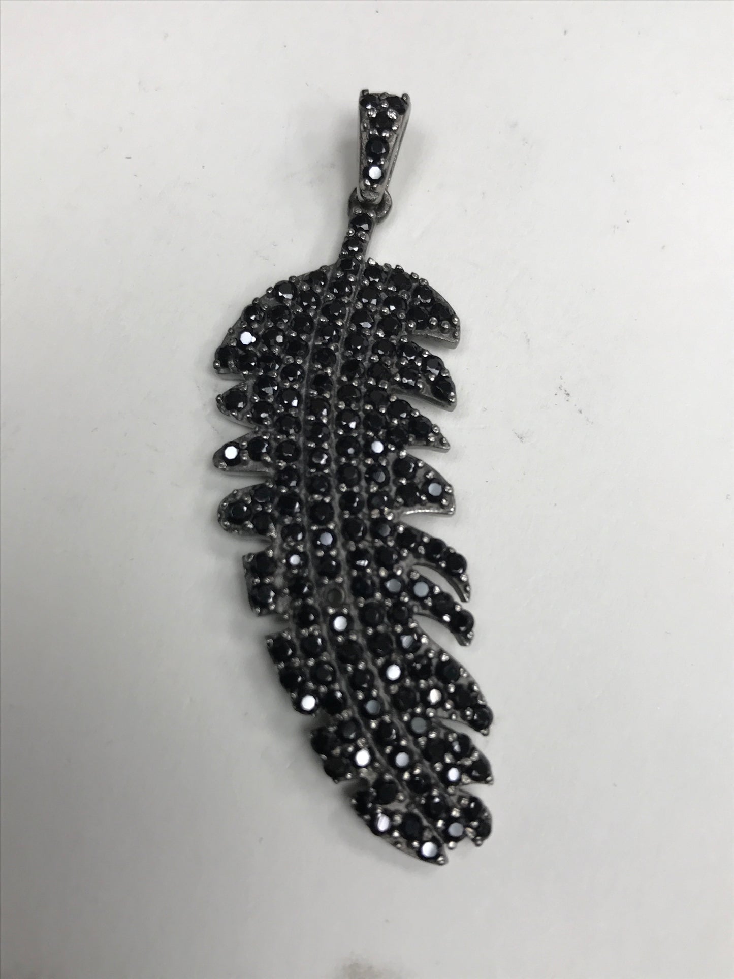 Black Spinel Leaf Pendant