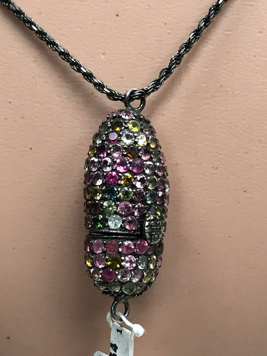 Nugget Long Oval Pave Beads and Locks