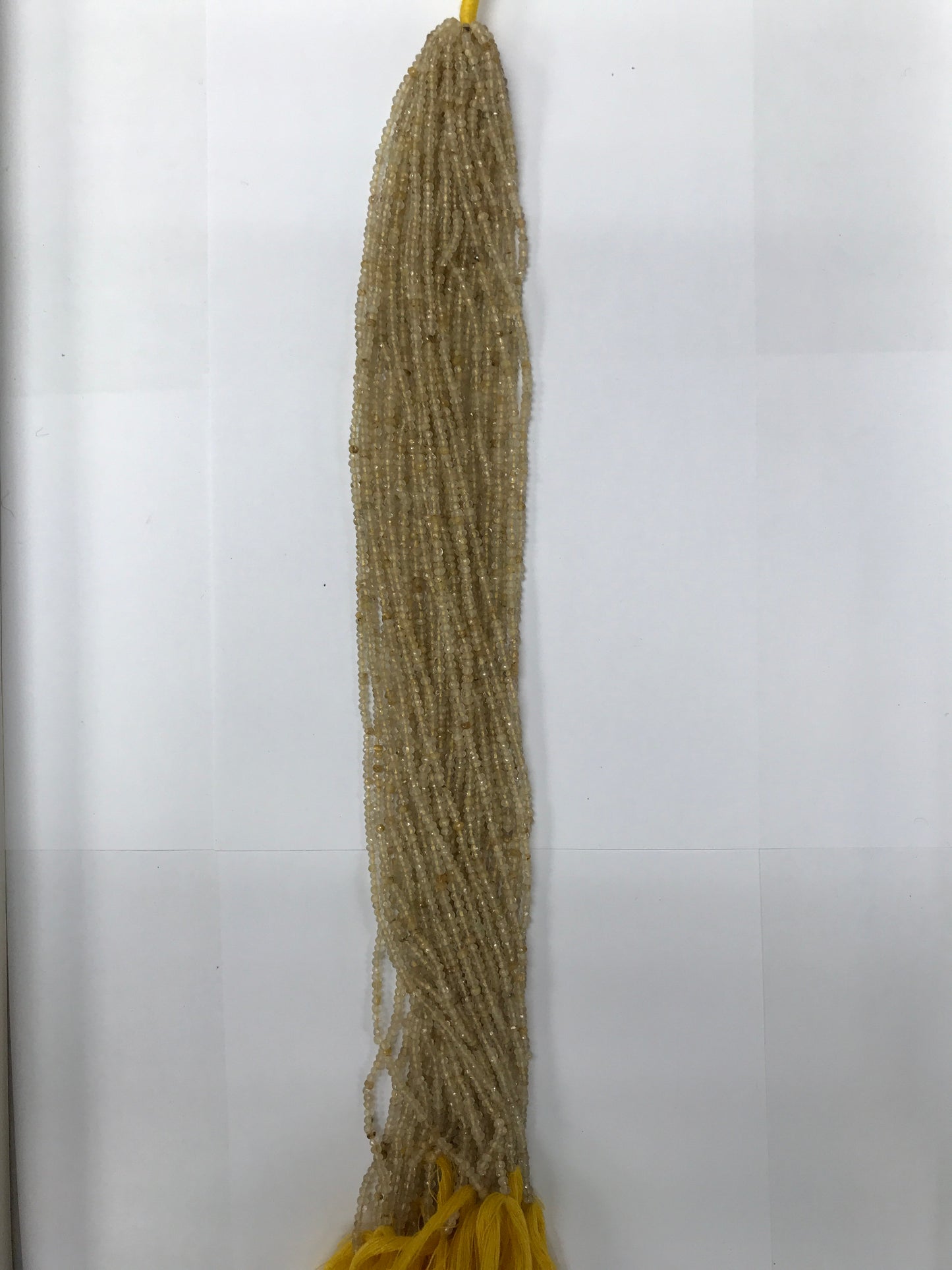 Quartz, Golden Rutile Roundel Beads Facetted 3-4mm