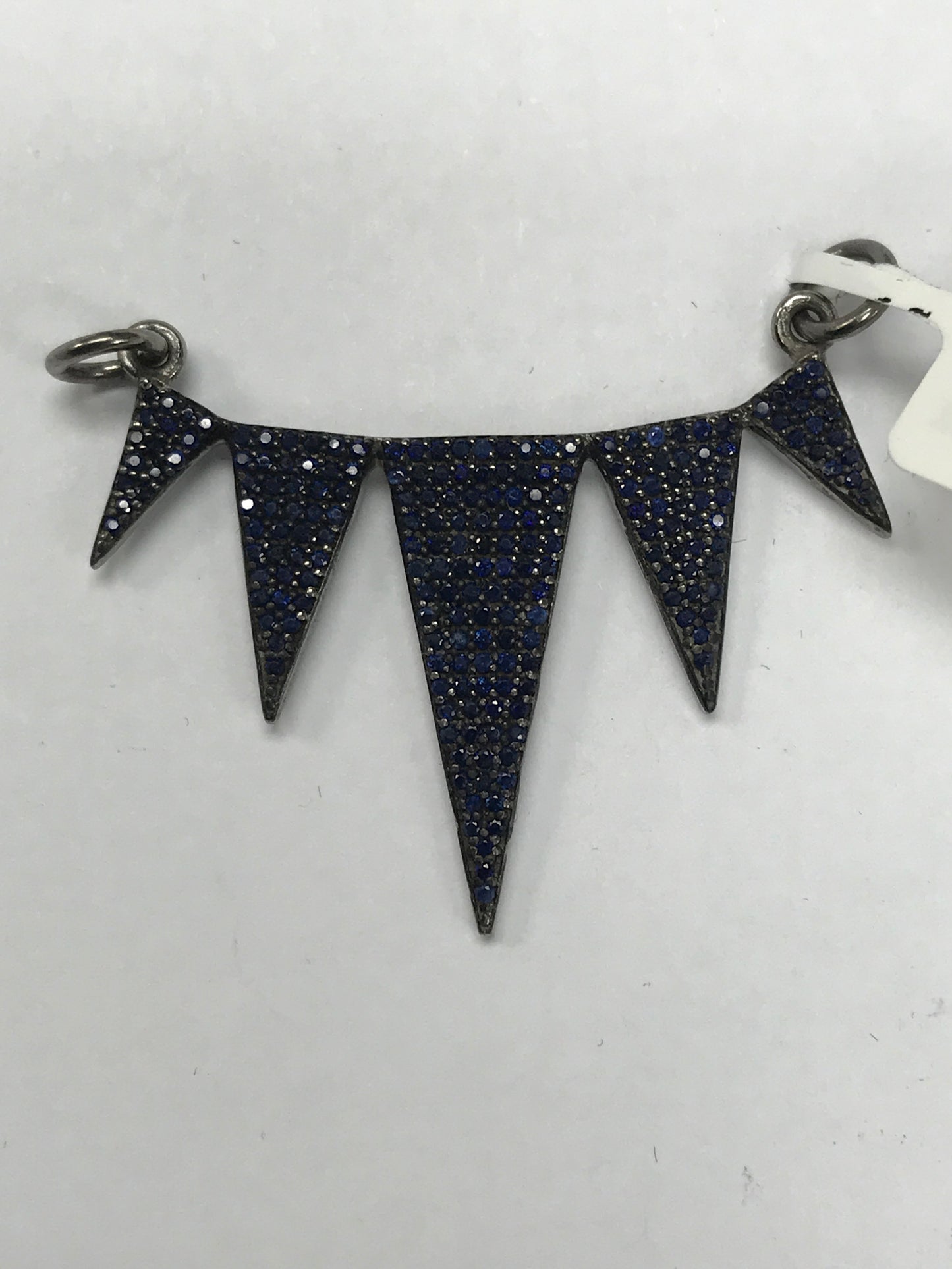 Spikes Silver Diamond Charm .925 Oxidized Sterling Silver Diamond Charms, Genuine handmade pave diamond Charm Size Approx (36 x 24 MM)