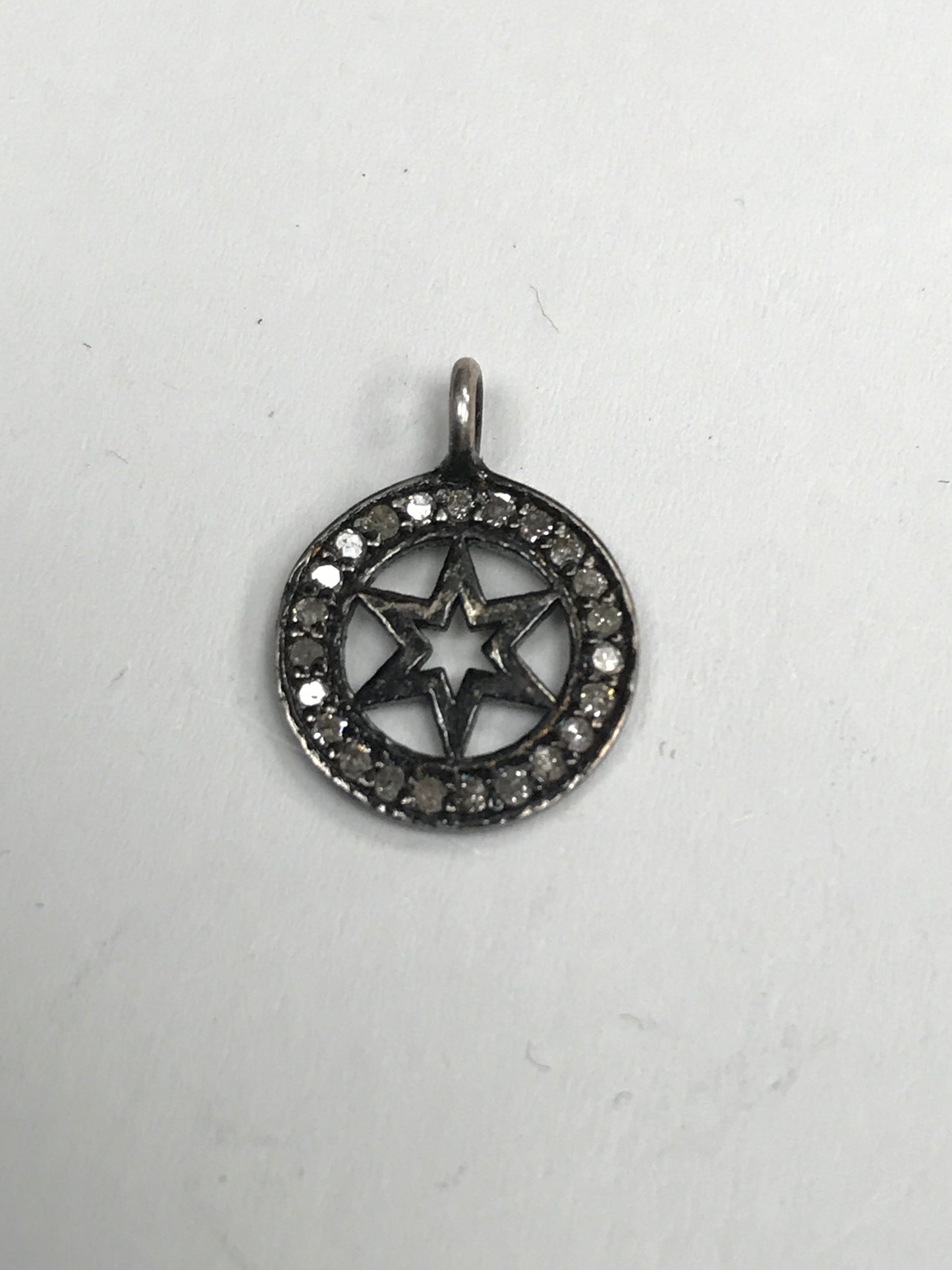 Diamond and Silver Black Rhodium Finish Ring