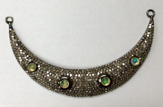 Moon with Opal Diamond Charm