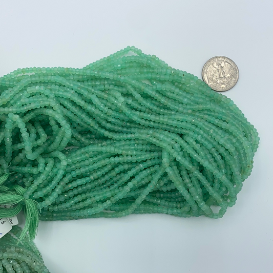 Chrysopase Roundel Beads Facetted 3-4mm
