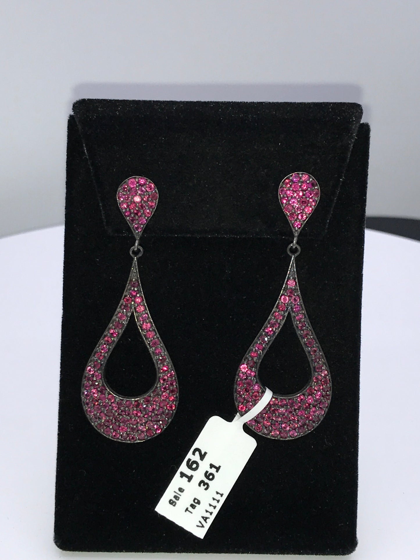 Drop shape Ruby Earring