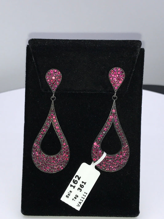 Drop shape Ruby Earring