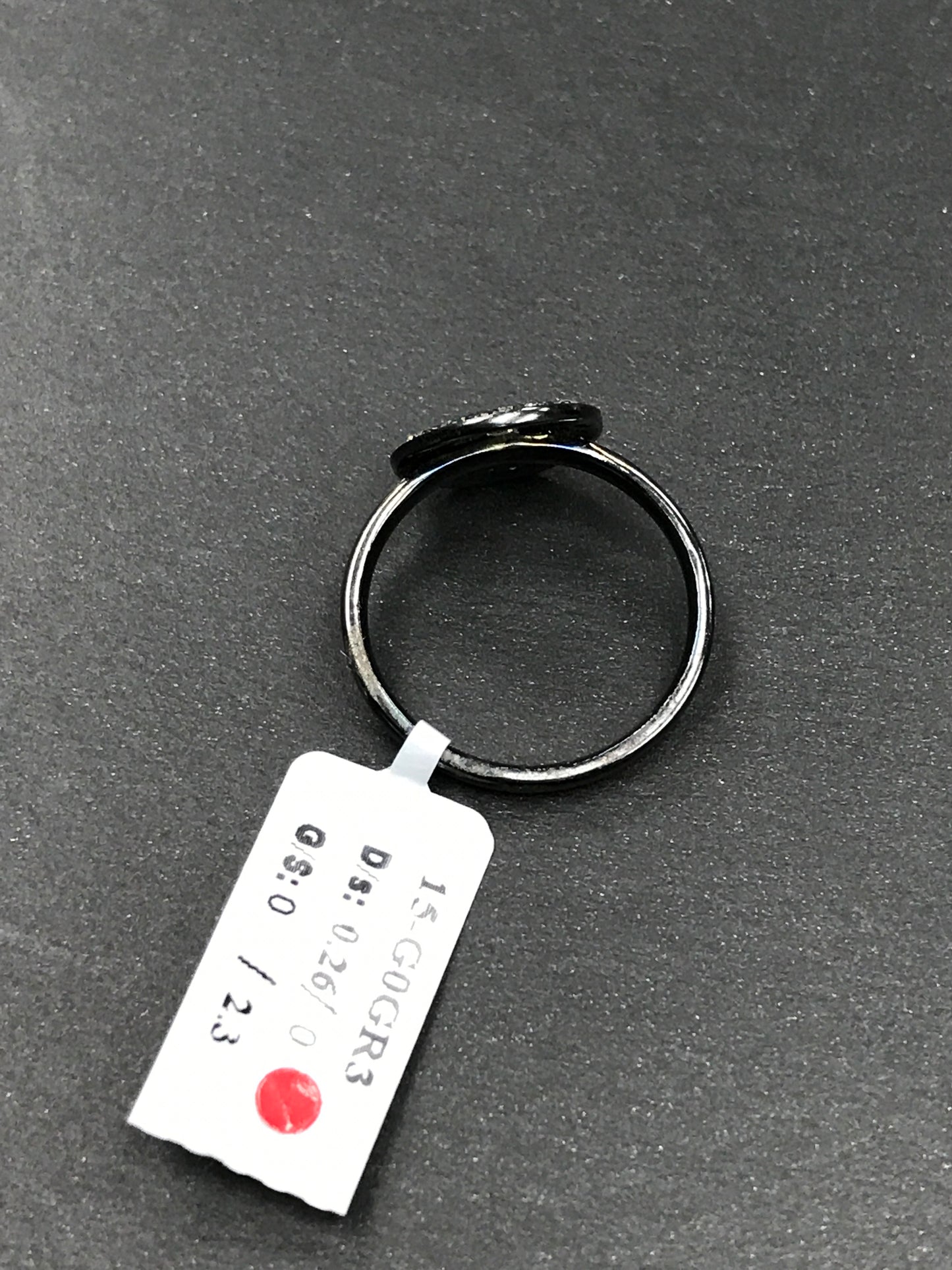 Diamond and Silver Black Rhodium Finish Ring