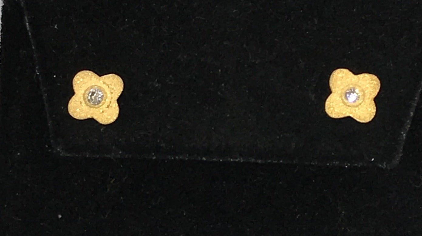 Flower Shape Diamond Earring Studs
