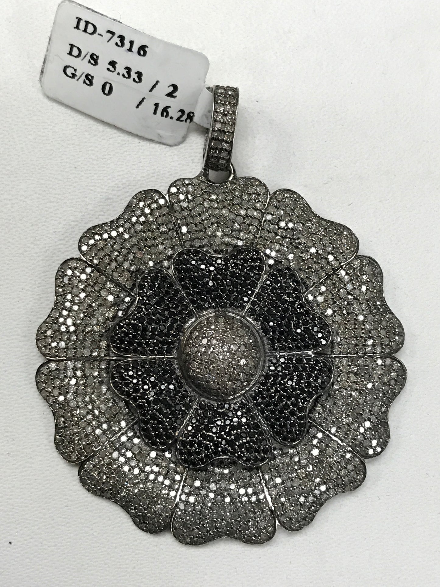 Lotus Leaves Diamond Pendants, Approx 38 mm