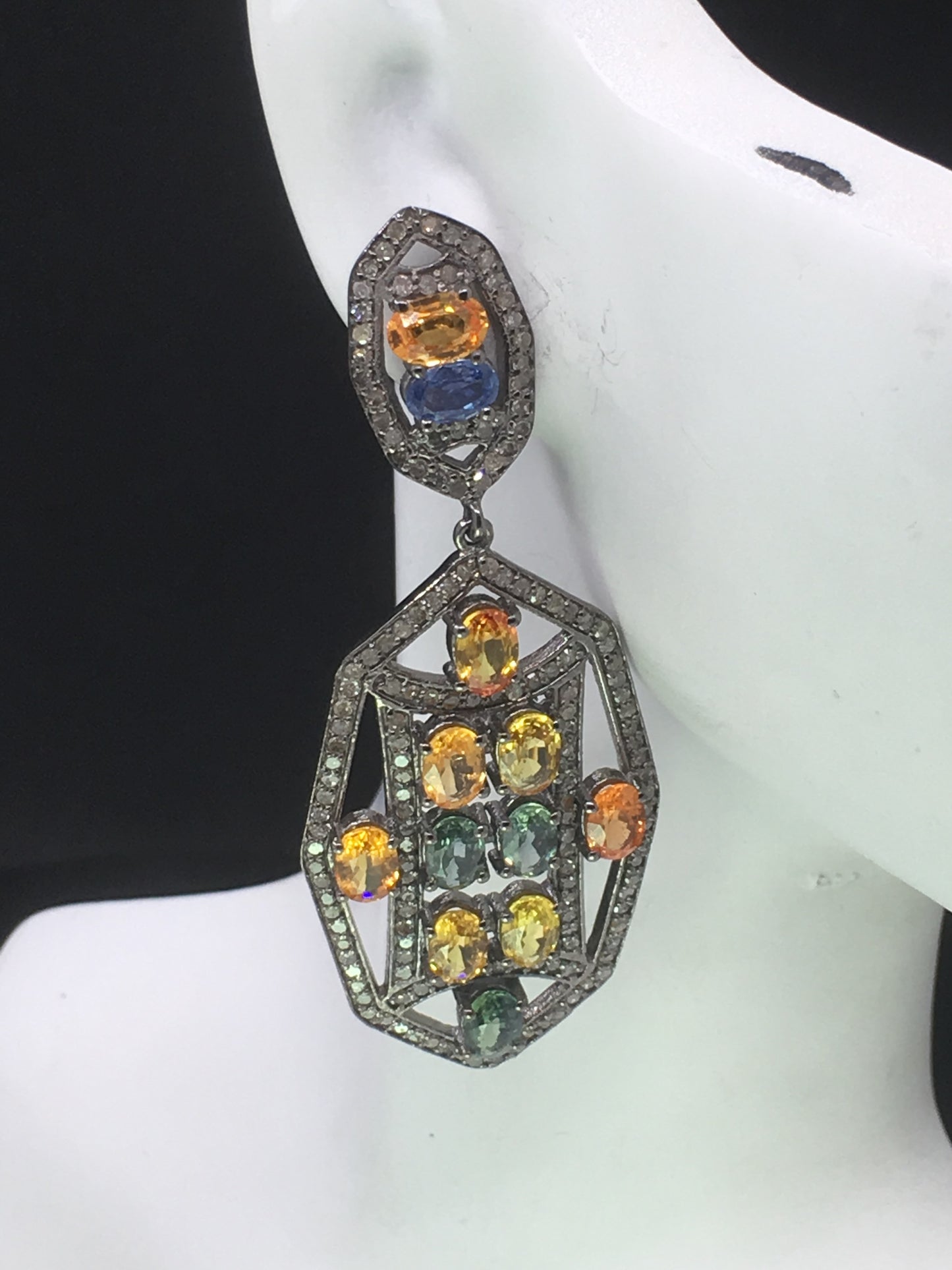 Diamond and Sapphire Earrings,