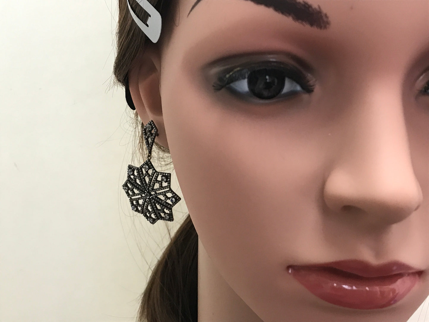 Rainbow MoonStone and Diamond Earring