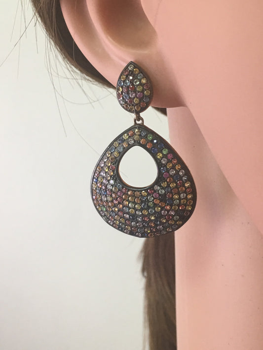 Diamond Sapphire Earrings,