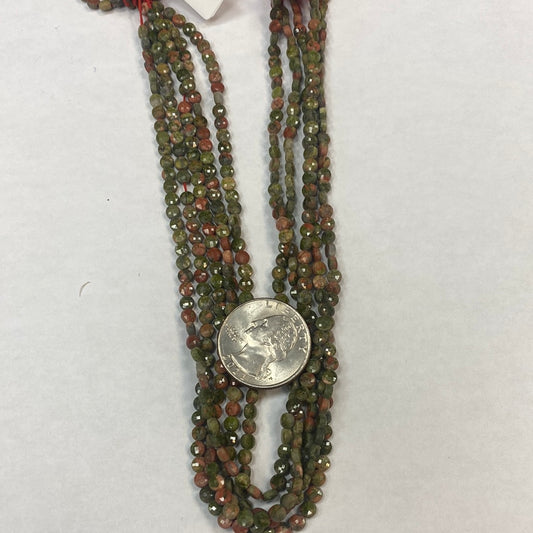 Unakite Coin Facetted, Coin Facetted, Beads