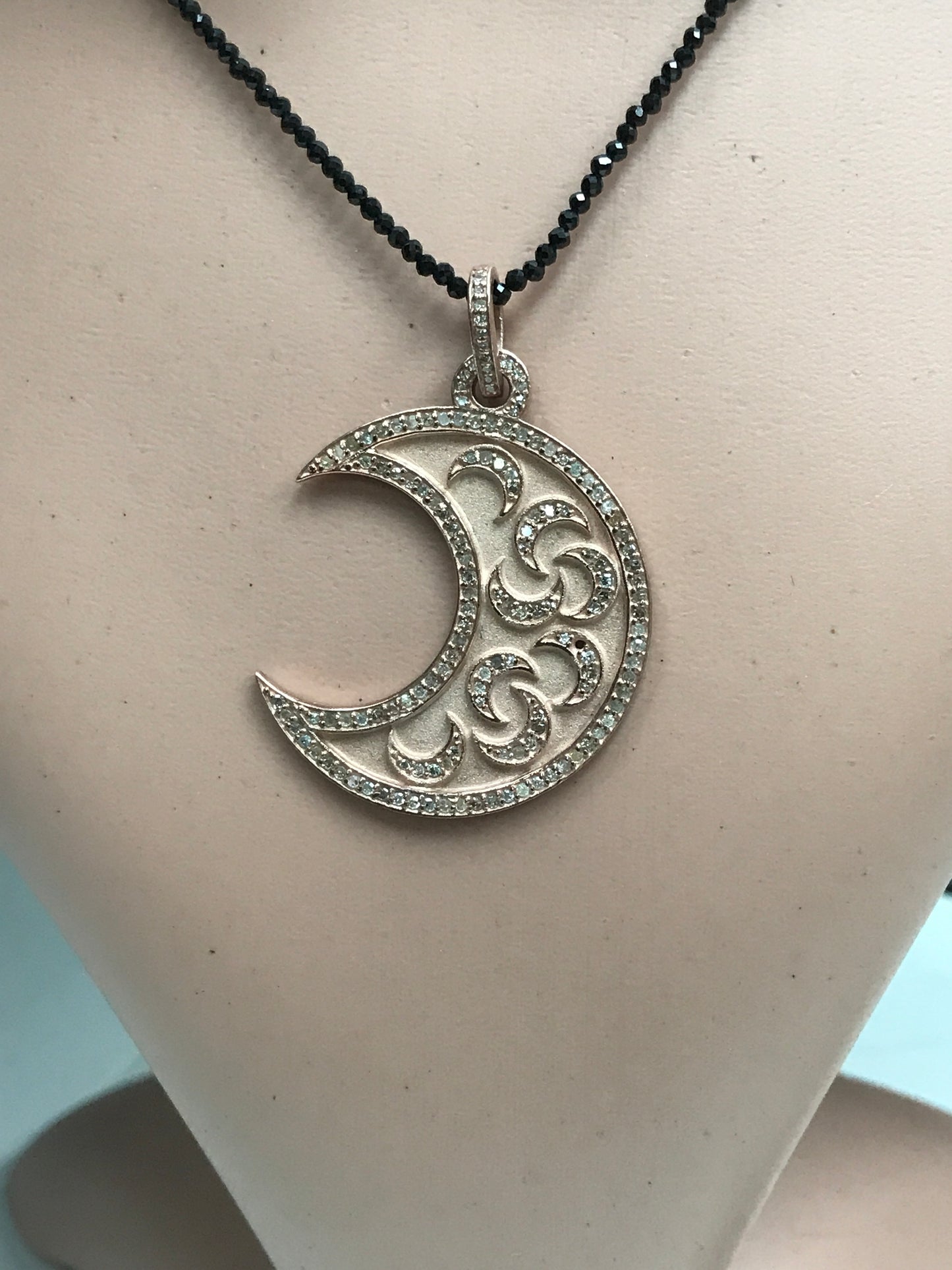 Crescent Moon Diamond Pendants
