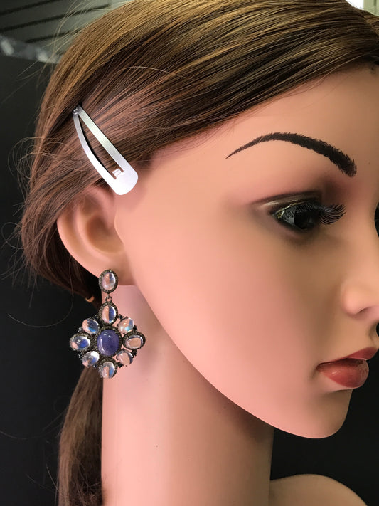 Opal Embedded Diamond Earring