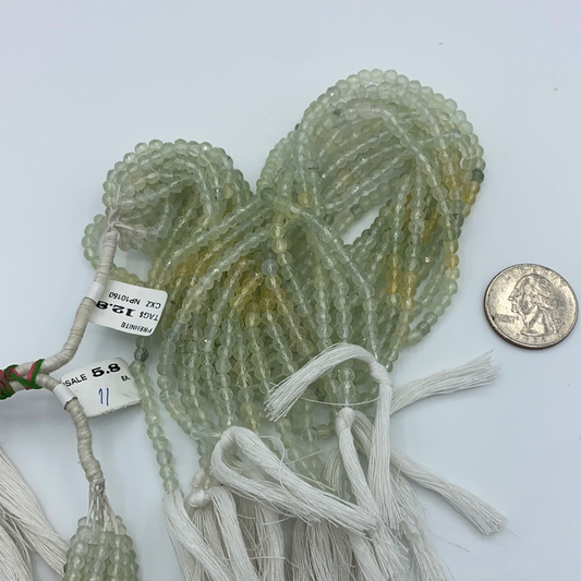 Prehnite Beads Facetted 3-4mm