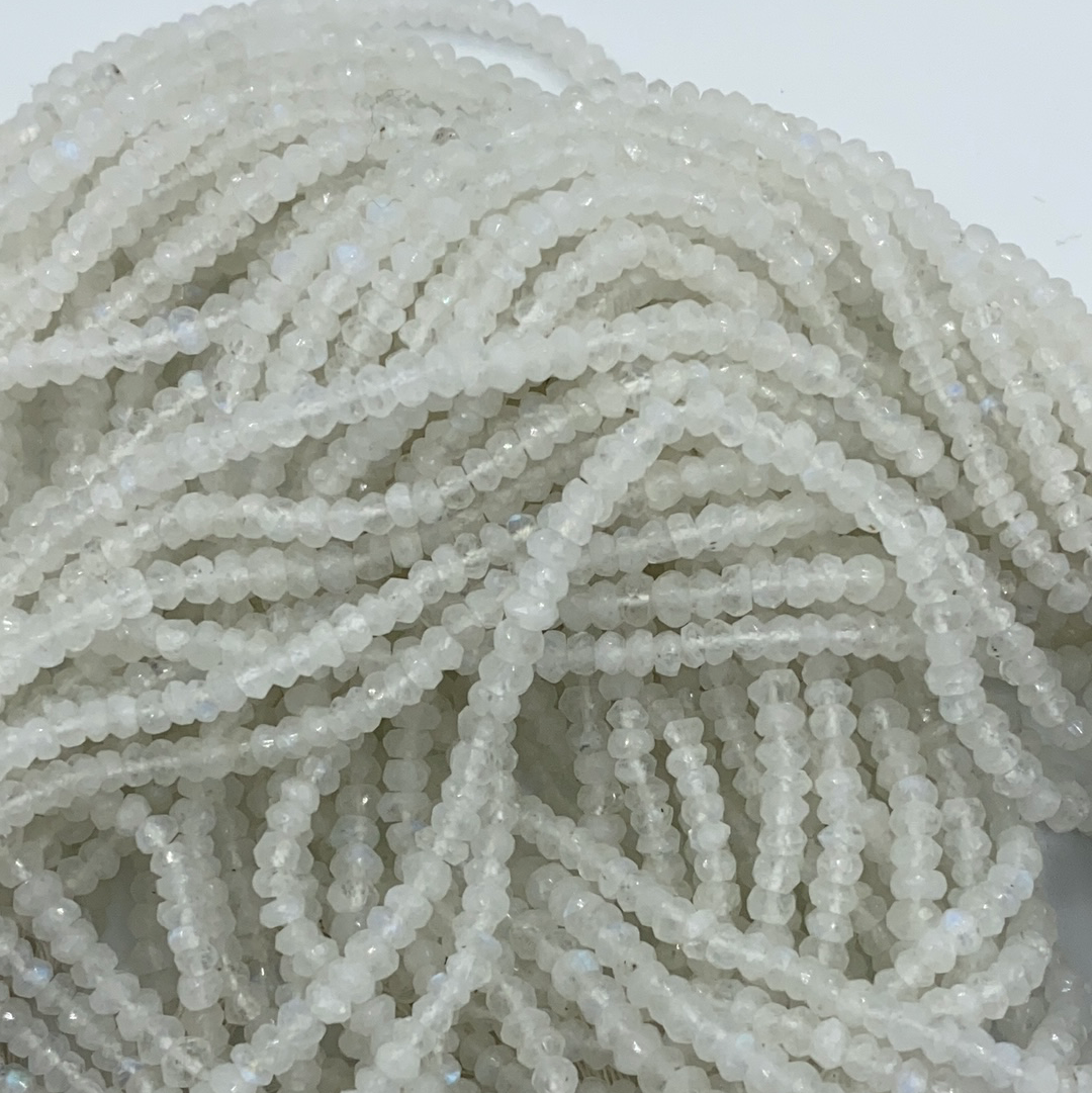 Moonstone, Rainbow Moonstone Beads Facetted 3-4mm