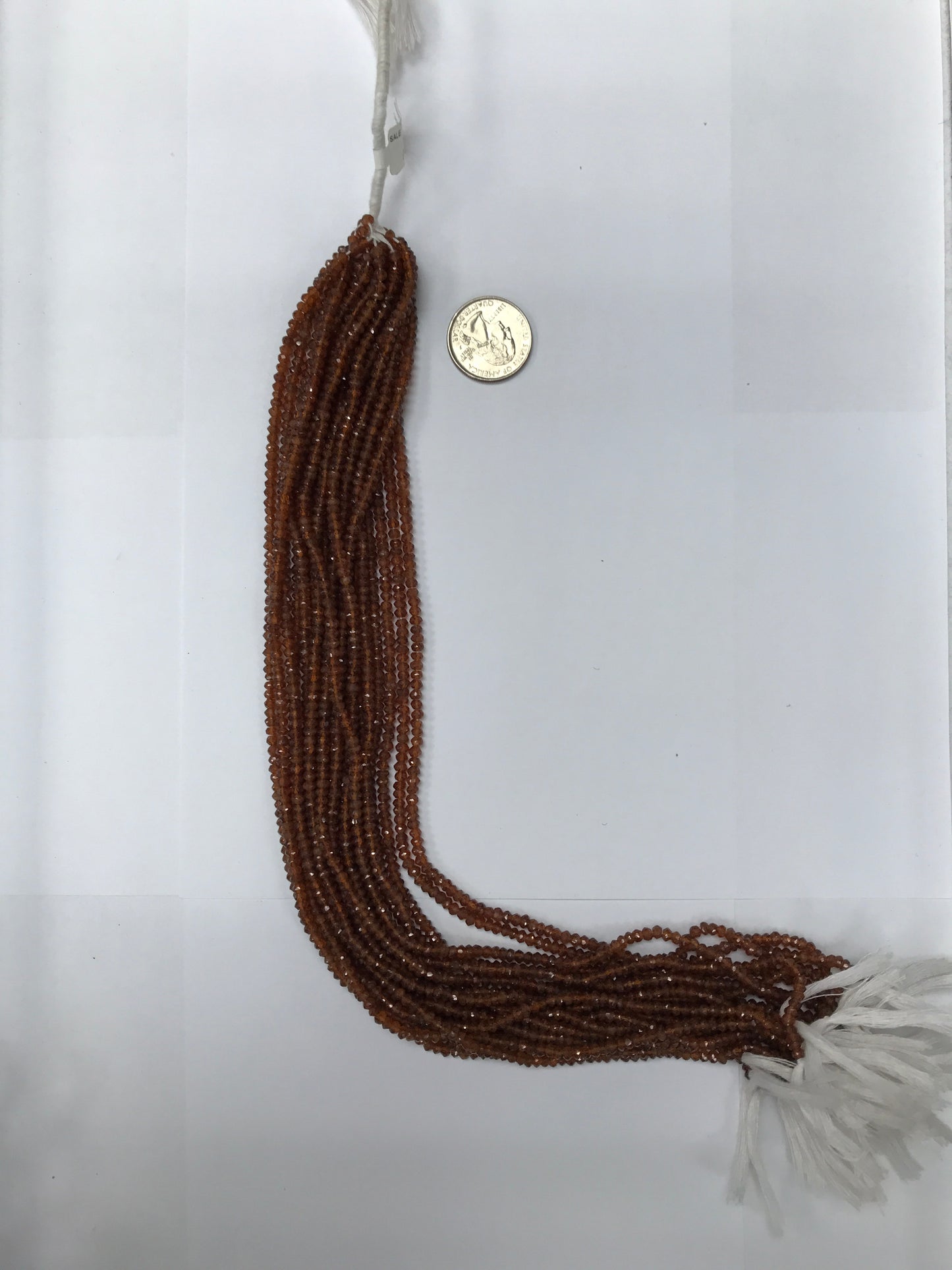 Garnet, Hessonite Roundel Beads Facetted 3-4mm