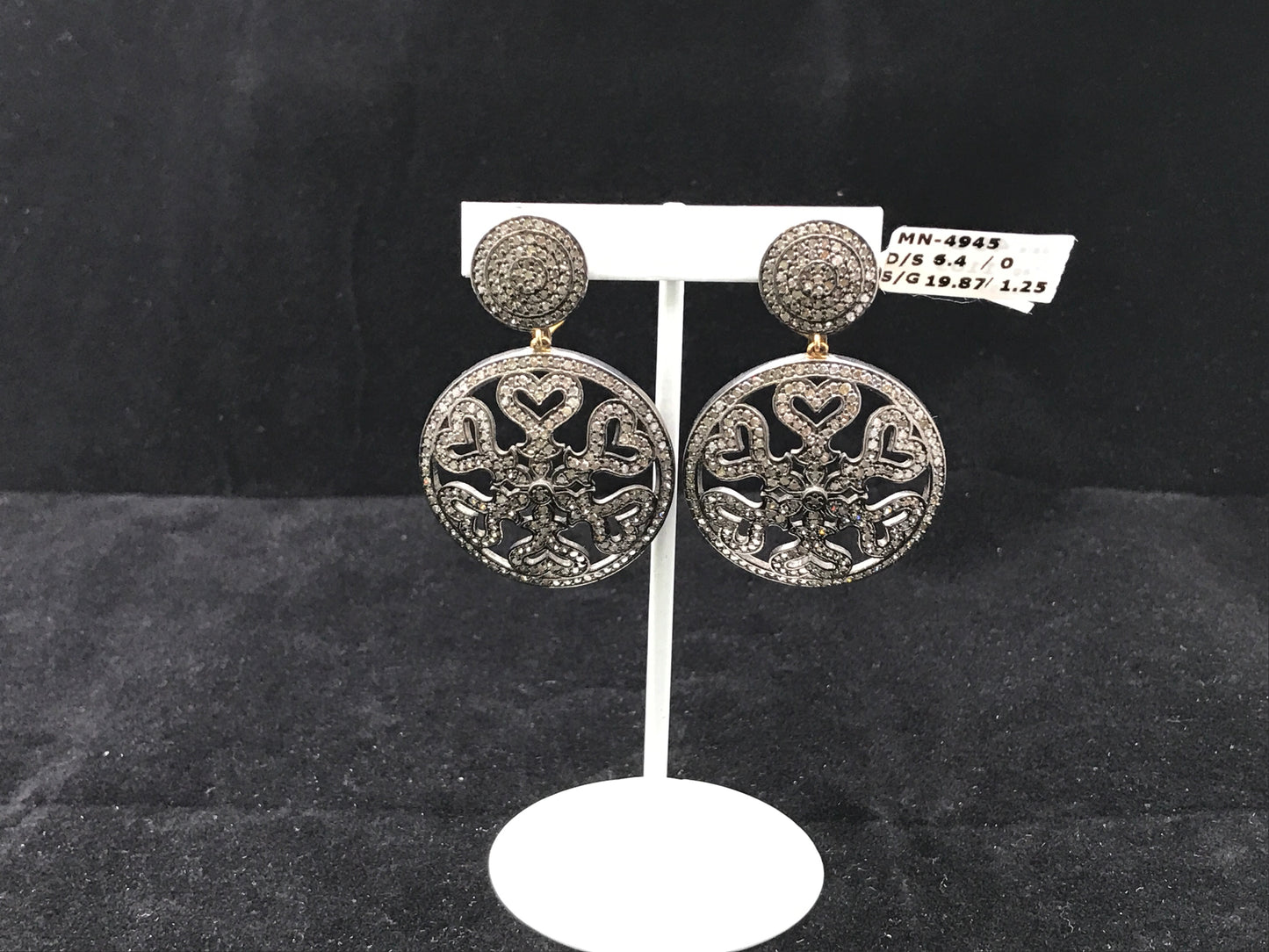 Fancy Round Heart Shape Diamond Earring