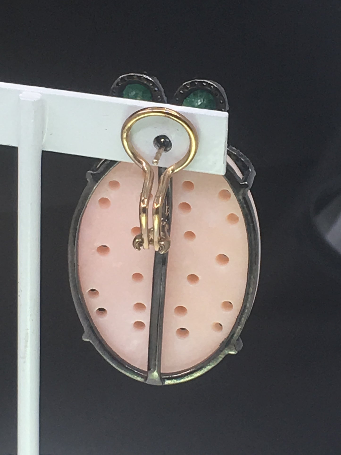 Pink Opal and Diamond Stud Earrings
