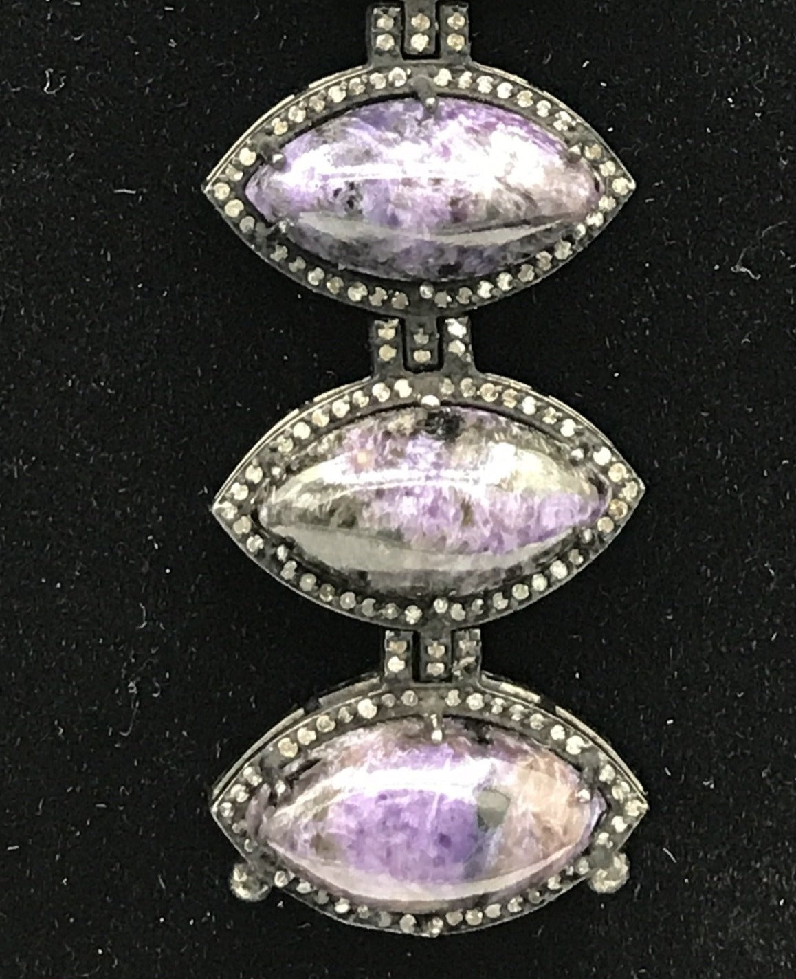 Natural Purple Chorite and Diamond Bracelet