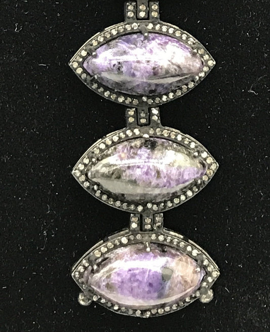 Natural Purple Chorite and Diamond Bracelet