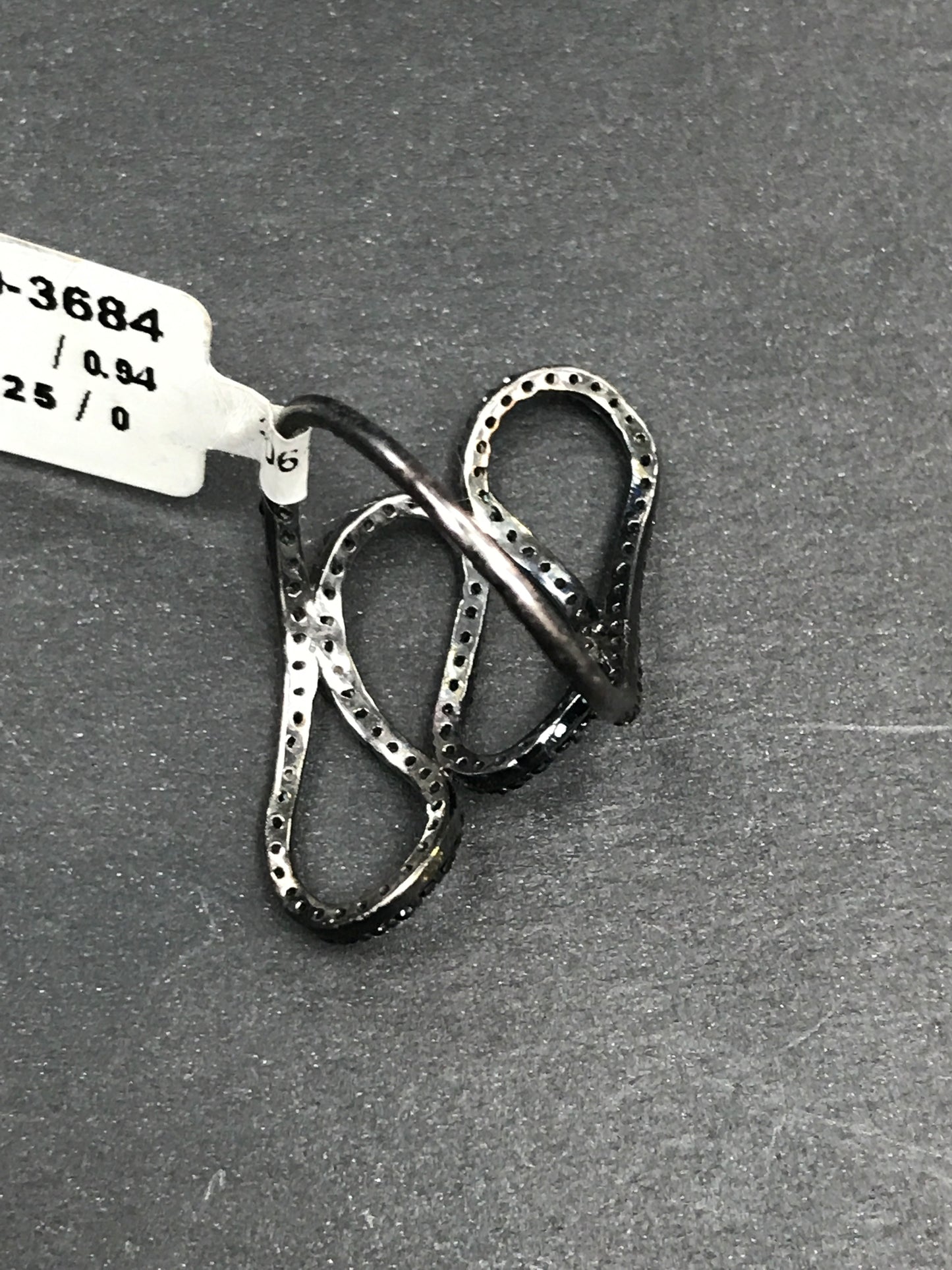 Black Spinel Ring .925 Oxidized Sterling Silver Black Spinal Ring, Genuine handmade pave Black Spinal Ring Size Approx 1.16"(19x29 mm)