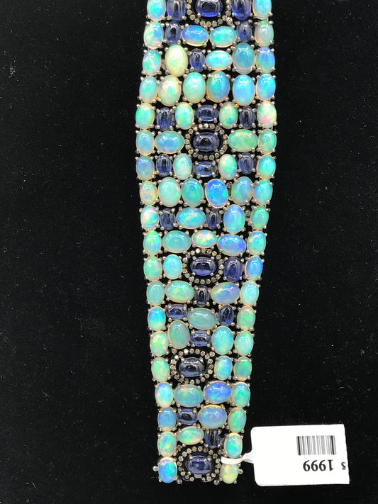Opal and Tanzanite Bracelet with Diamonds