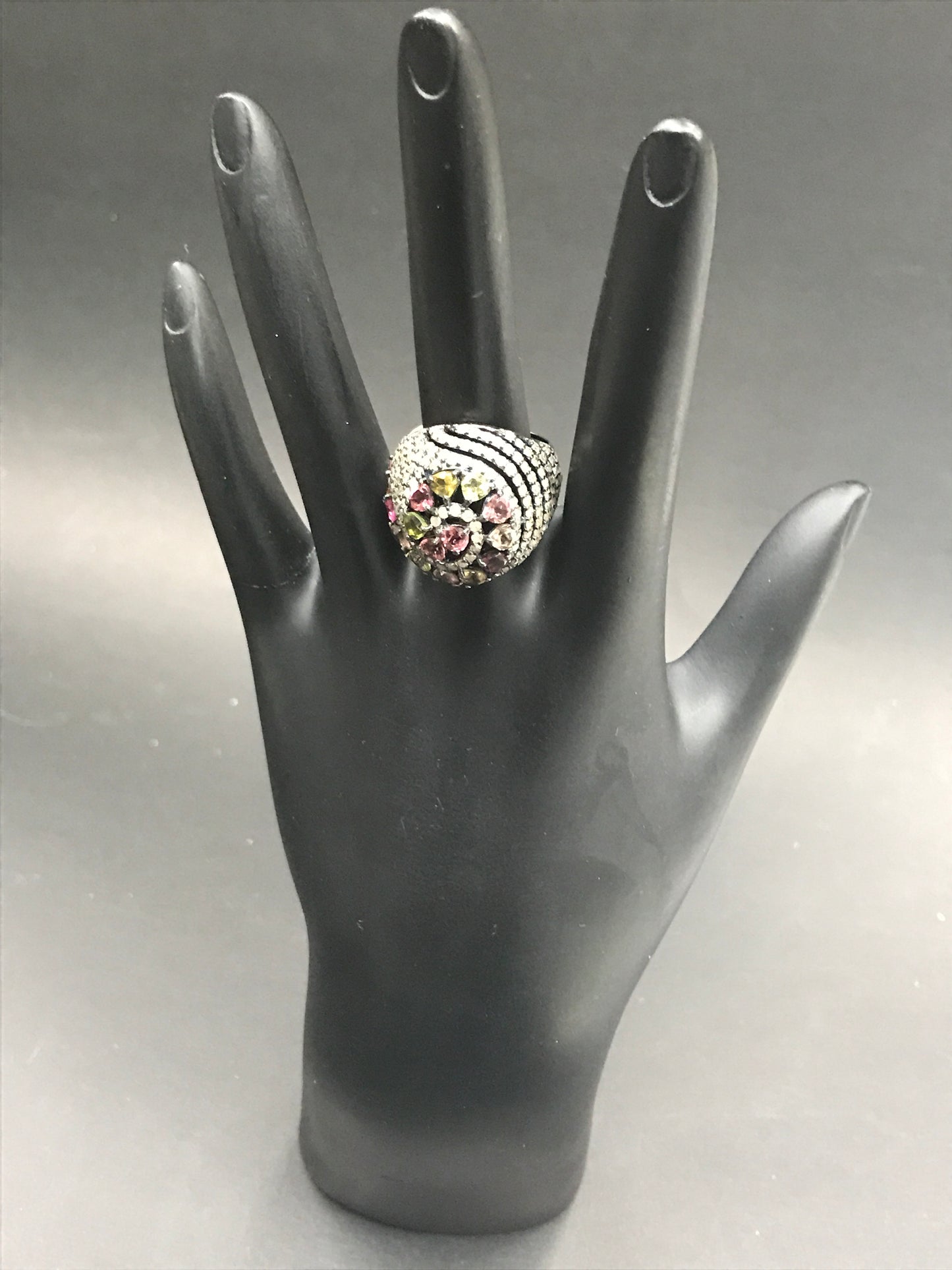 DIAMOND AND MULTI TOURMALINE RINGS
