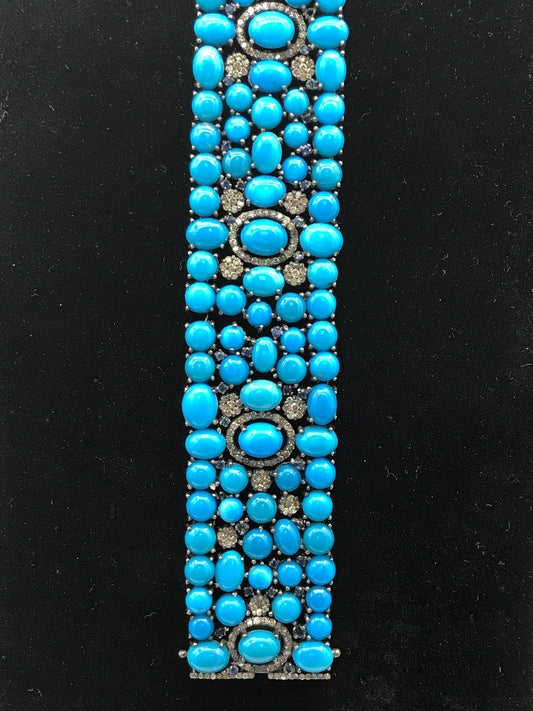 Turquoise and Diamond Designer Bracelet